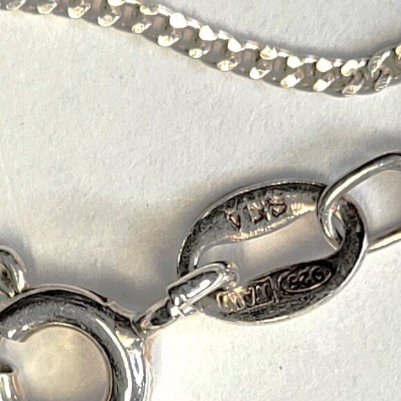 19 inch Sterling Silver Necklace 925 Italy Sterling Silver Necklace Chain 49cm - Picture 13 of 14